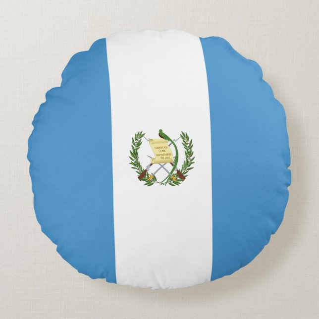 Guatemalas flagga rund kudde (Framsidan)