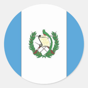 Guatemalas Flagga Runt Klistermärke