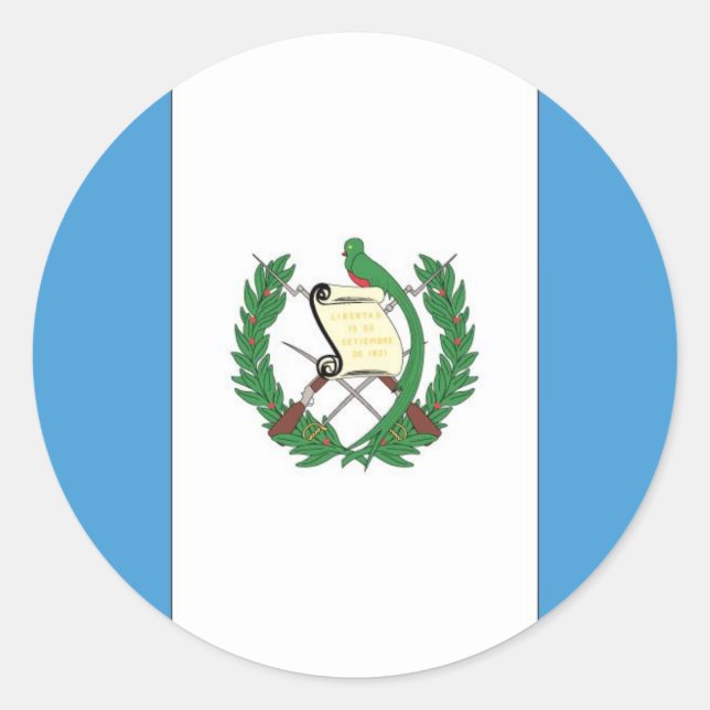 Guatemalas Flagga Runt Klistermärke (Framsida)