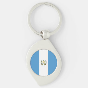 Guatemalas flagga swirl silverfärgad nyckelring