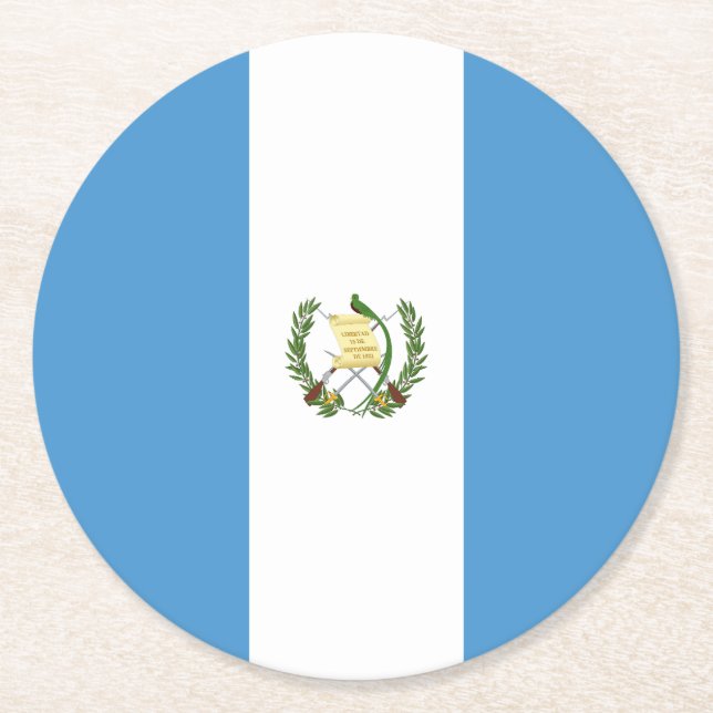 Guatemalas flagga underlägg papper rund (Framsidan)