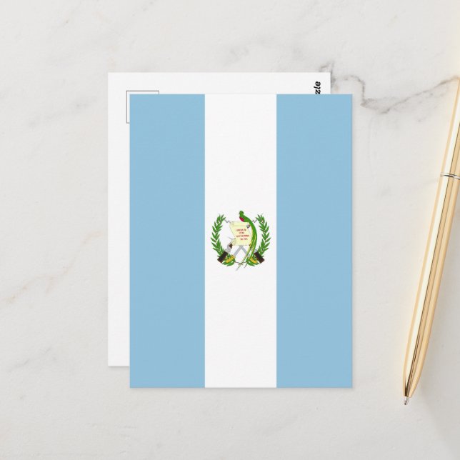 Guatemalas flagga vykort (Fram/Back In Situ)