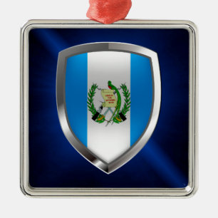 Guatemalas mettaliska emblem julgransprydnad metall