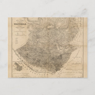 Guatemalas vintage Karta (1859) Vykort