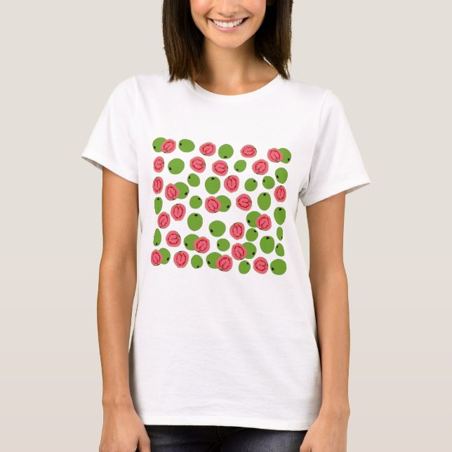 Guava Fruit Mönster T Shirt (Framsida)