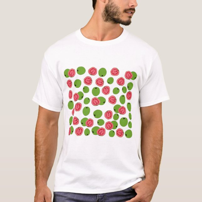Guava Fruit Mönster T Shirt (Framsida)