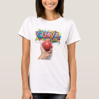 Guava Life Hand Holding Ripe Fruit Street Art Styl T Shirt