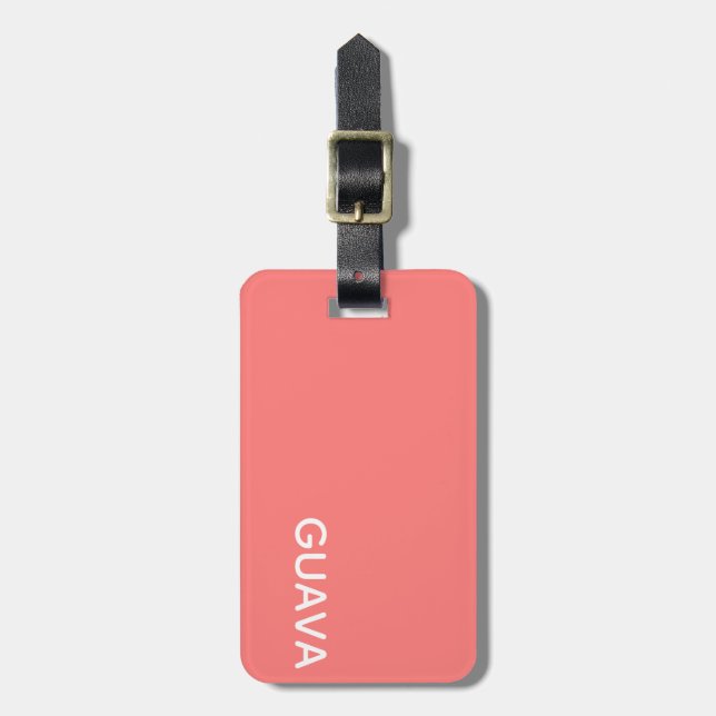 Guava rosa färg namn bagagebricka (Vertikal Framsida)