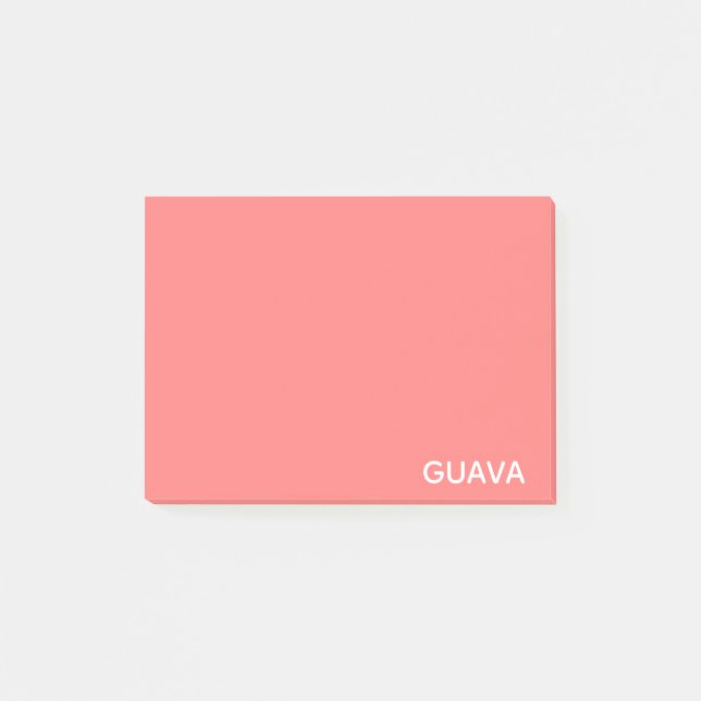Guava rosa färg namn post-it block (Framsida)