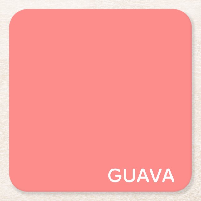 Guava rosa färg namn underlägg papper kvadrat (Framsidan)