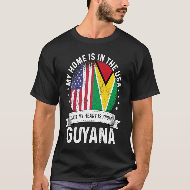 Guayanese American Patriot Grown Proud Home USA Fl T Shirt (Framsida)