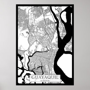 Guayaquil Ecuador karta Poster