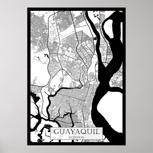 Guayaquil Ecuador karta Poster (Framsidan)