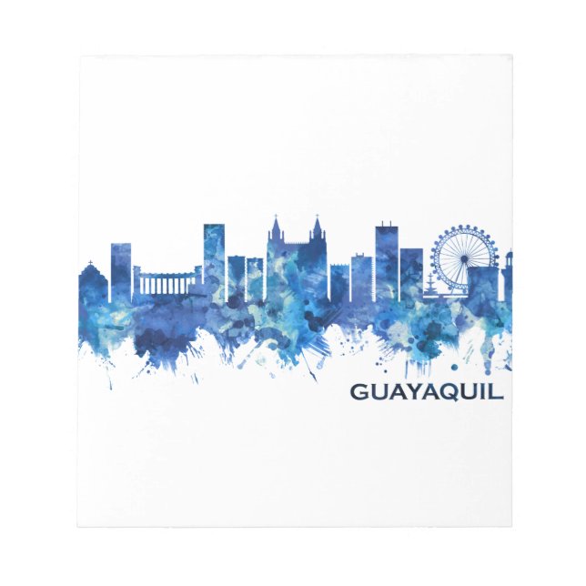 Guayaquil Ecuador Skyline Blue Anteckningsblock (Framsida)