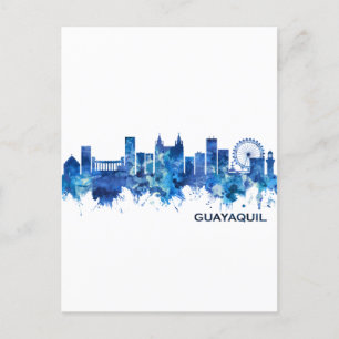 Guayaquil Ecuador Skyline Blue Helg Vykort