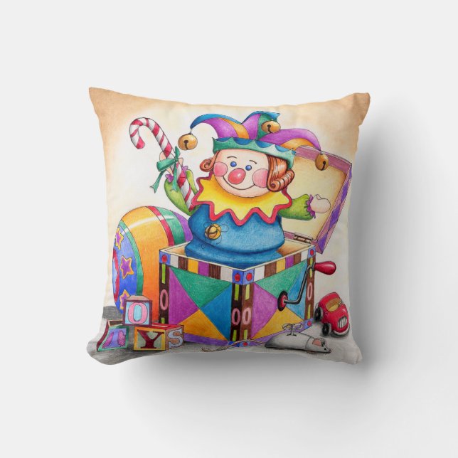 Gubben i lådan - kudde (Framsida)