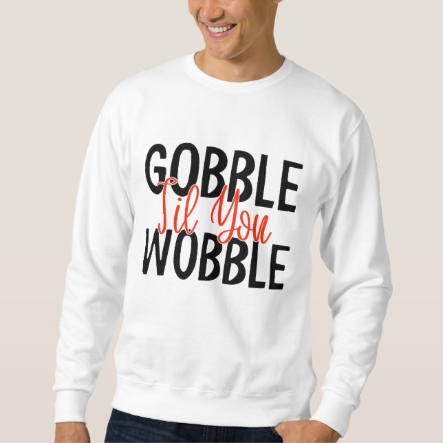 GUBBLE "TIL DIG WABBLE THANKSGIVING SWEATSHIRT" LÅNG ÄRMAD TRÖJA (Framsida)