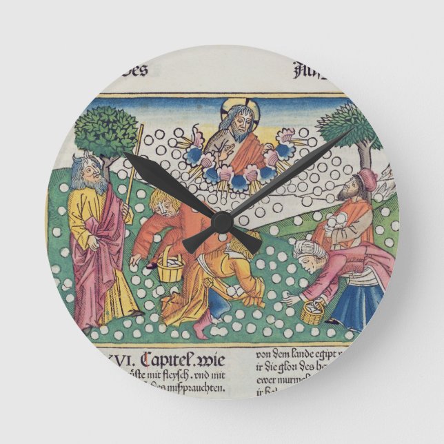 Gud 13-22 för utflyttning 16 ger quail och mannaen rund klocka (Framsida)