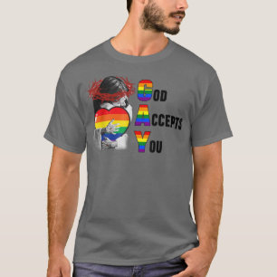 Gud accepterar att du är Christian Rainbow LGBTQ G T Shirt