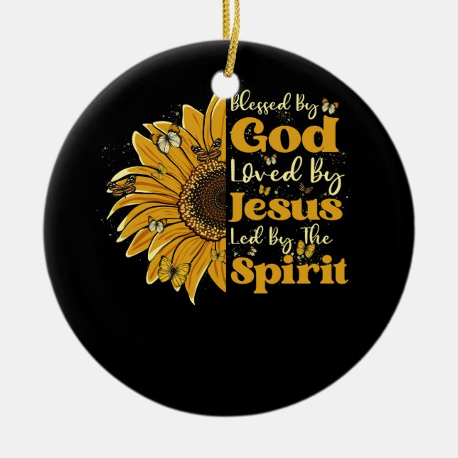 Gud älskad av Jesus, som leds av själen Su Julgransprydnad Keramik (Framsidan)