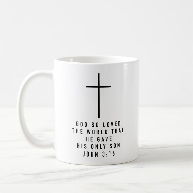 Gud älskade den där världen John 3 16 Kaffemugg (Vänster)