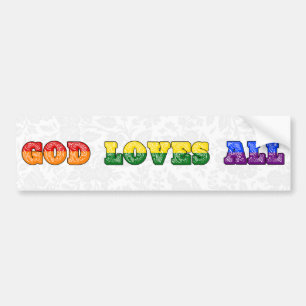 "Gud älskar alla" HBTQIA+/Queer Kristet Pride Bildekal