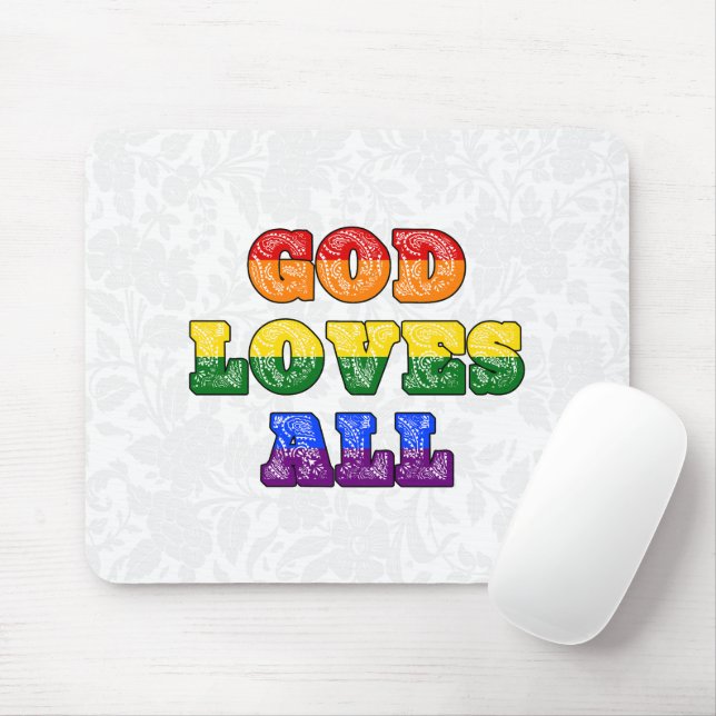 "Gud älskar alla" HBTQIA+/Queer Kristet Pride Musmatta (Med mus)