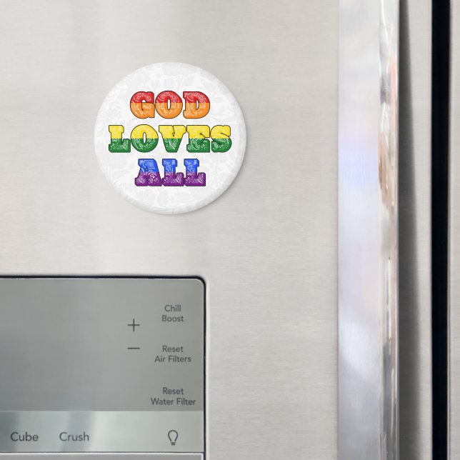 "Gud Älskar Alla" HBTQIA+/Queer Kristet Stolt Magnet (In Situ (Fridge))