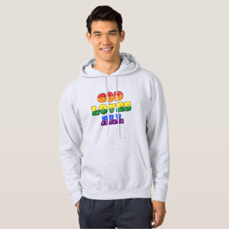 "Gud Älskar Alla" HBTQIA+/Queer Kristet Stolthet Hoodie