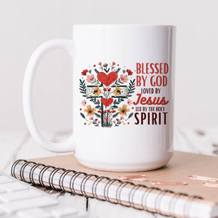 Gud älskar av Jesus Blommigt Religiösa Kaffemugg