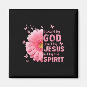 Gud älskar av Jesus Flower Christian Cro Magnet