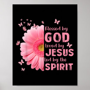 Gud älskar av Jesus Flower Christian Cro Poster