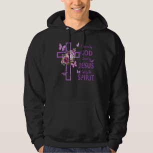 Gud älskar av Jesus Lila Kor Hoodie