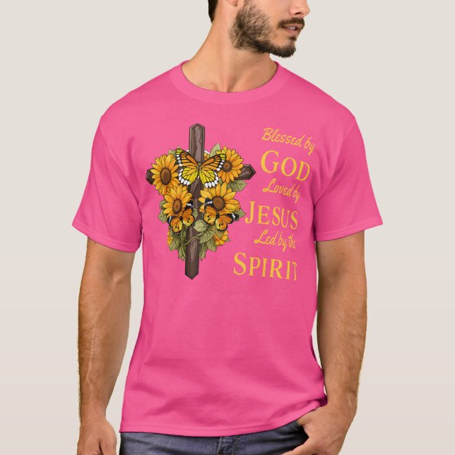 Gud älskar av Jesus Solros Kor Chri T Shirt (Framsida)