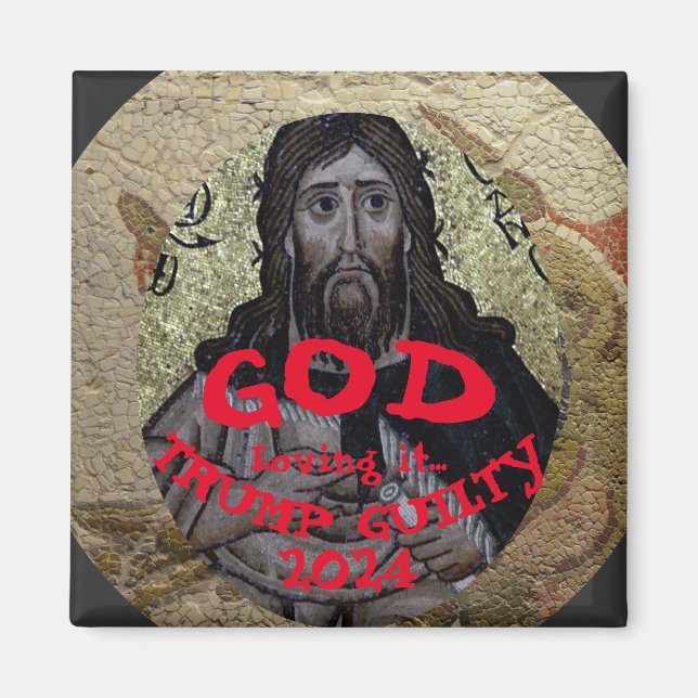 Gud älskar det Trump skyldig 2024 fängslad Magnet (Framsidan)