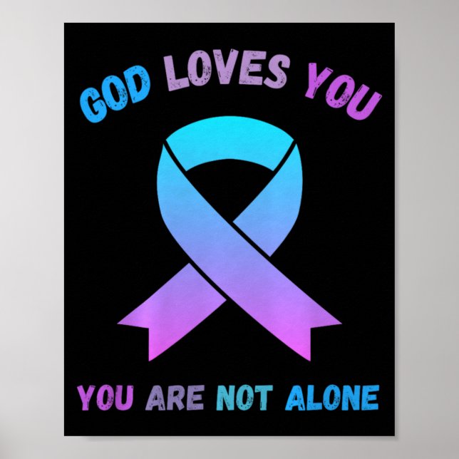 Gud älskar Inte ensam Jesus överleva självmord Poster (Framsidan)