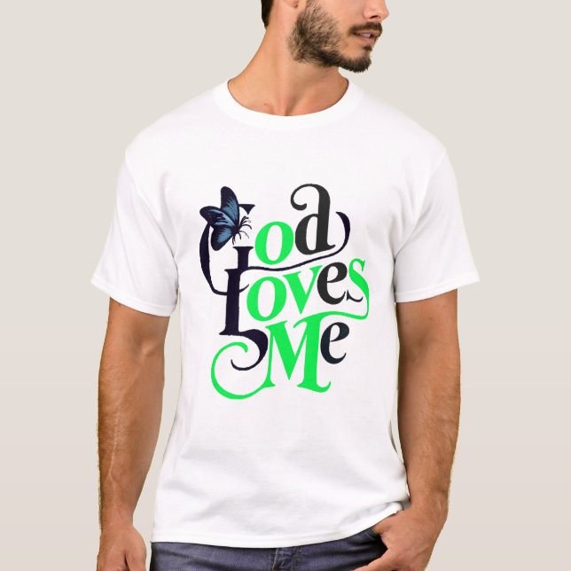 Gud älskar mig t shirt (Framsida)