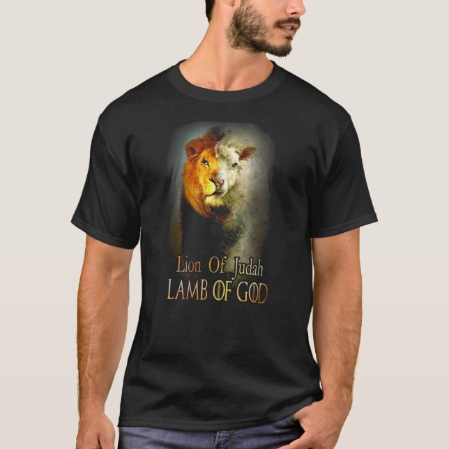 Gud Älskare Lejon om Judah Guds Lamb T Shirt672 T Shirt (Framsida)