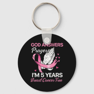 Gud Answers Prayers Bröstcancer överlevande Christ Nyckelring
