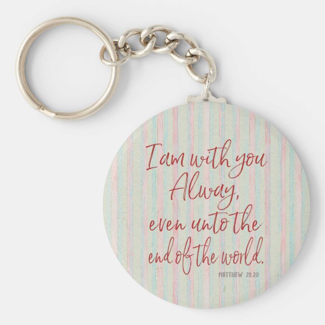 Gud är alltid med dig: Red Brev KJV Scripture Nyckelring (Framsidan)