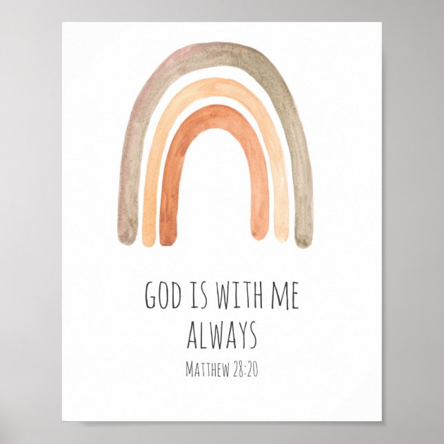 Gud är alltid med mig Bible Verse Poster (Framsidan)