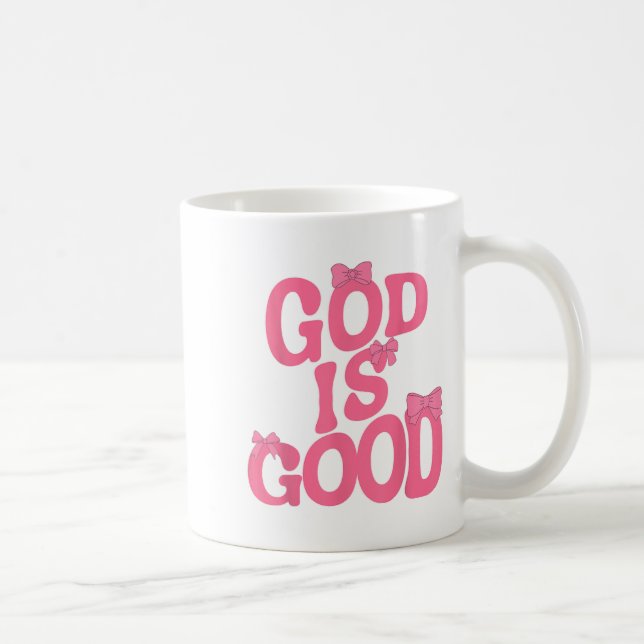 Gud är Bra Nk Bow Christian Jesus Women Girl Sist Kaffemugg (Höger)