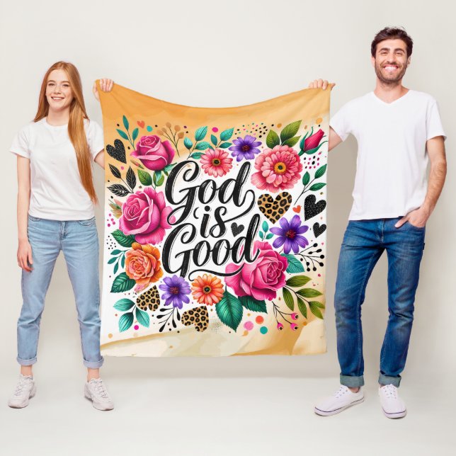 Gud är Bra Religiösa Andlig Fleece Blanket (På plats)