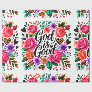 Gud är Bra Religiösa Christian Wrapping Papper Presentpapper