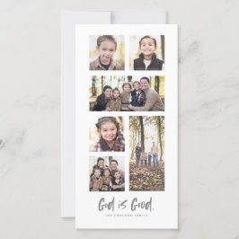 Gud är Bra religiösa julfotosamlingskort Julkort