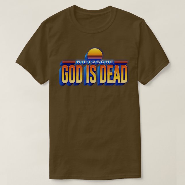Gud är död Retro Stil Nietzsche-citat T Shirt (Design framsida)
