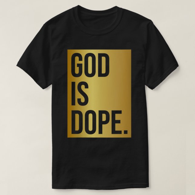 Gud är Dope Guld VNeck T Shirt (Design framsida)