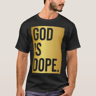 Gud är Dope Guld VNeck T Shirt