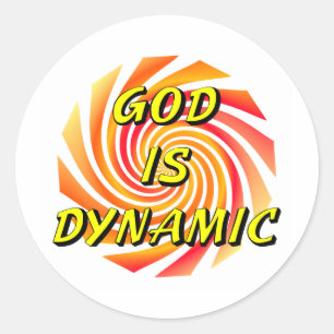 Gud är Dynamic Christian Runt Klistermärke
