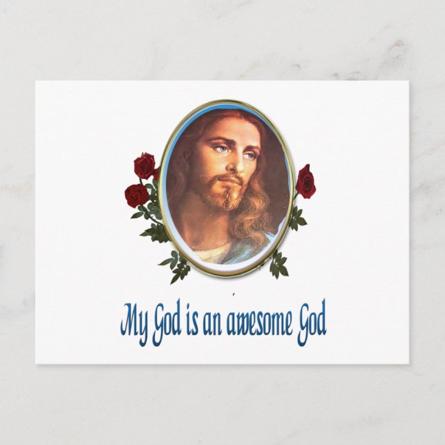Gud är en fantastisk guds bibelversa helg vykort (Framsida)